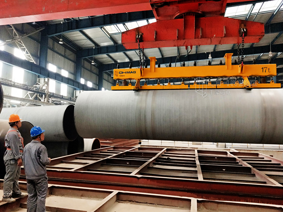 鑄管生產(chǎn)企業(yè)都在用什么起吊工具？電永磁吊！